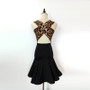 Ladies Sleeveless Latin Dress with Leopard Print