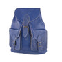 Vintage style women's leather backpack - Handmade - Blue