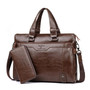 Business Leather Briefcase/ Messenger Bag for 14" Laptop