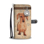 Dachshund Phone Case Wallet - Tan