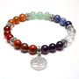 7 Chakra Reiki Healing Elastic Bracelet Real Stones