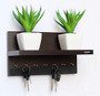 Display 7 Hook Wall Mounted Wooden Key Holders with Shelf Wenge/Decorative