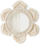 Hanging Wall Mirror with Macrame Fringe Round Mirror Art Boho Decor for Apartment