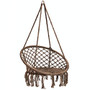 Hammock Chair Macrame Swing, Hanging Lounge Mesh Chair Durable Cotton Rope Swing