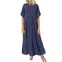 MISSOMO 5XL Dress Women vintage O-Neck long maxi dress Dot Peinted Casual summer Dress beach boho dresses vestidos robe 79