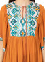 Orange Cotton A-Line Tunic Dress