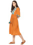 Orange Cotton A-Line Tunic Dress