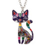 Color Me Purretty Cat Pendant Necklace