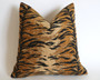 Woven Chenille Tiger Pillow Cover / Black Orange Tiger Pillow cover / Tiger Cushion Cover / Animal Print Pillow / Tigre Pillowcase