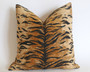 Woven Chenille Tiger Pillow Cover / Black Orange Tiger Pillow cover / Tiger Cushion Cover / Animal Print Pillow / Tigre Pillowcase