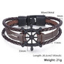 Lucky Vintage Charm Braided Men's Leather Bracelet