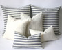 Navy Stripe pillow cover / Navy Cream 18x18 pillows & 9 other sizes / Blue pillow cover / Farmhouse Striped Pillow / French pillow Cover