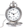 Vintage Silver Charming Gold Train Carved Hollow Pocket Watch