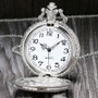 Vintage Silver Charming Gold Train Carved Hollow Pocket Watch