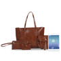 4pcs Women PU Leather Tote Handbag Set Shoulder Crossbody Bag Wallet Purse