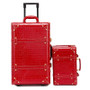 Vintage pu leather travel luggage,13" 22" 24"korea  trolley luggage bags on universal wheels,bride wedding red suitcase box