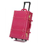 Vintage pu leather travel luggage,13" 22" 24"korea  trolley luggage bags on universal wheels,bride wedding red suitcase box