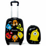 Cute Cartoon 2 pcs Kids Suitcases Luggage Set 12" Backpack &16" Rolling Suitcase Light Weight Design Carry on Luggage with Wheel