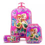 kids Travel suitcase on wheels 3D Anime stereo Student trolley case set Cute boy girl cartoon Lunch bag pencil box children gift