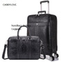 Simulation leather 16/20/22/24 inch size business luggage boarding handbag+Rolling Luggage Spinner brand Travel Suitcase