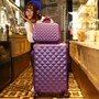 14+24 Inch Women Suitcase Spinner wheel Girls Suitcase Rolling luggageBoxes Travel Bag Trolley Case Hardside Diamond plaid