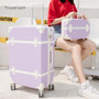 Travel Belt Korean Retro Women Rolling Luggage Sets Spinner ABS Students Travel Bags 20 inch Cabin password Suitcase Wheels