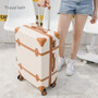 Travel Belt Korean Retro Women Rolling Luggage Sets Spinner ABS Students Travel Bags 20 inch Cabin password Suitcase Wheels