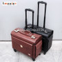 Universal wheel flight attendant Cabin Luggage bag,New pilot PU Rolling Travel Suitcase ,19" Air crew Trolley case,Spinner box