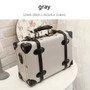 UNIWALKER 12" 13" Inch Waterproof Vintage Trunk Box Case Bag Luggage Small Suitcase Floral Decorative Box with Straps for Women