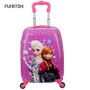 16/18 inch Kids Cartoon rolling luggage children travel suitcase on wheel trolley luggage Wheels Girls School backpack bag