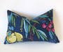 Navy Lumbar Pillow Cover / Yellow Navy Decorative Pillow Cover / Navy Teal Lumbar Pillow 12x18 12x21 16x24 / Raspberry Navy Pillow