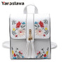 High Quality PU Embroidery Backpack School Bags For Teenagers Casual Black Trave Backpack Women Mochila Sac A Dos Femme LL1