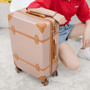 New Retro Rolling Luggage Set Spinner Women Travel Bag Suitcase Wheels Password Trolley Student Carry On Trunk