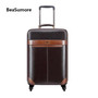 Men Business Rolling Luggage Set Spinner Retro Wheel Suitcases Cabin Trolley Password Travel Bag