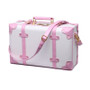 Trolley Cute Pink Suitcase Wheels Cosmetic Case Women Vintage Leather Travel Bag Retro Password Box Cabin Luggage