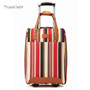 Travel Belt Oxford Rolling Luggage Set Spinner Women Brand Suitcase Wheels Stripe Carry-On Travel Bags