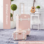 Vintage Rolling Luggage Set With Handbag,Women High-quality Wood +PU leahter Travel Suitcase Cosmetic Bag,Wheel Trolley Case Box