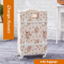 Vintage Rolling Luggage Set With Handbag,Women High-quality Wood +PU leahter Travel Suitcase Cosmetic Bag,Wheel Trolley Case Box