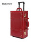 Retro Crocodile PU Leather Rolling Luggage Sets Spinner Women Password Suitcase Wheels Cabin Vintage Trolley