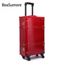 Retro Crocodile PU Leather Rolling Luggage Sets Spinner Women Password Suitcase Wheels Cabin Vintage Trolley