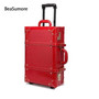 Retro Crocodile PU Leather Rolling Luggage Sets Spinner Women Password Suitcase Wheels Cabin Vintage Trolley