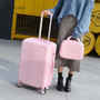 Cartoon Plaid fashion cute female Rolling Luggage Spinner Suitcase Wheels Carry On Travel Bags