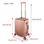 Luxury Rose Gold Rolling Luggage 4 Wheels Spinner Suitcase Aluminum Frame Luggage PC Trolley Case