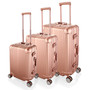Luxury Rose Gold Rolling Luggage 4 Wheels Spinner Suitcase Aluminum Frame Luggage PC Trolley Case