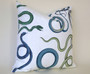 Schumacher Snake Pillow / Blue Green White Pillow Cover / Schumacher Snake Cushion Cover / Navy White Pillow Cover / Giove Pillow Cover