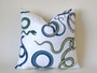 Schumacher Snake Pillow / Blue Green White Pillow Cover / Schumacher Snake Cushion Cover / Navy White Pillow Cover / Giove Pillow Cover