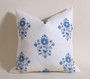 Schumacher pillow cover / Blue and Ivory Pillow cover / Block Print Pillow Cover / Floral Pillow Cover