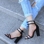 Clear Strappy Buckle Sandal Heels