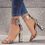 Clear Strappy Buckle Sandal Heels