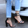 Clear Strappy Buckle Sandal Heels